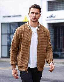 Mens Casual Lightweight CoatChristmas MQ4K - 深卡其色 - 查看 2