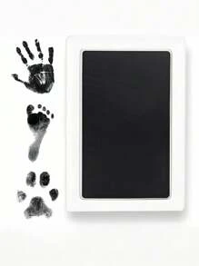 2pcs Newborn Souvenir Ink Pad For Footprints And Handprints Wash-Free Ink Pad/Can Be Used As Baby Souvenirs/Pet Footprint Souvenirs/Christmas/Thanksgiving/Easter/New Year Gifts Contains 4 Sheets Of White Cardstock - Black - View 7