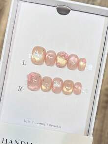 10 piezas de uñas postizas hechas a mano, uñas postizas cortas de presión, formas de uñas cuadradas y redondas, con diseños de gatos pintados a mano, de alta calidad y diseño simple, uñas postizas de cobertura completa, uñas Y2K y con relieve, uñas postizas creativas y únicas, promocionales, uñas de estilo moderno y lindo, para uso diario, uñas de primavera y verano, uñas promocionales de dibujos animados, adecuadas para mujeres y niñas, desmontables y reutilizables. Suministros de uñas