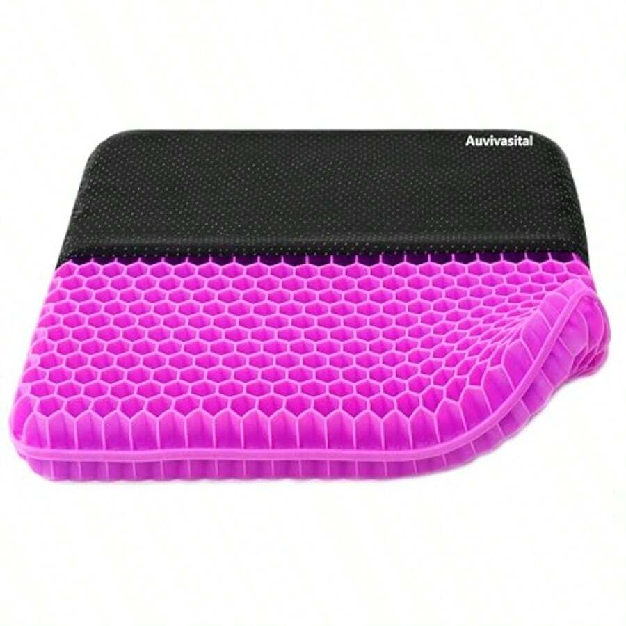 Plus Size Gel Seat Cushion For Long Sitting Extra Large And Thick Pressure Relief Seat Cushion For Back Hip Sciatica Tailbone Pain Use For The Office Wheelchair Car Stadium Gym. Pink - 粉色 - 查看 1