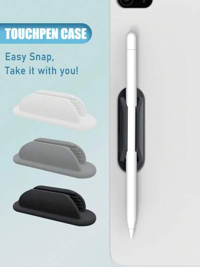 Back To School, Silicone Adhesive Pen Holder, Strong Adhesion, Suitable For Desk, Wall, Laptop, Stylus Accessories (Black, White, Grey)