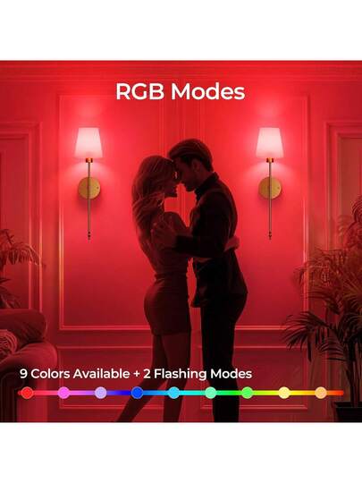 Upgraded USB Rechargeable LED Wand Verlichting Retro 59cm Adhesive Installation (No Drilling/Wiring) RGB Dimmable Timing Function Gold/Black Bedroom, Living Room, Cafe Home view 8