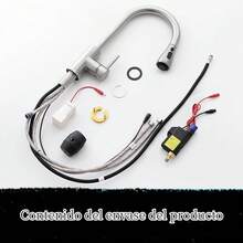 Cooltens - Grifo de cocina sin contacto, con sensor de movimiento y manos libres con rociador desplegable de níquel cepillado, grifo inteligente de acero inoxidable de un solo mango de arco alto - inteligente - Ver 9