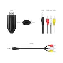 Interfaz multimedia HD a convertidor RCA compatible con 4K 30 Hz Interfaz multimedia HD a adaptador para televisores antiguos para monitores y proyectores, Plug and Play, compatible con pantallas 3D - negro - Ver 6