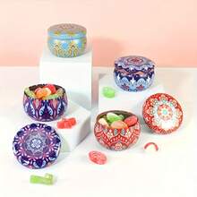 10pcs Flower Printed Candle Jars With Lids - Perfect For Candle Making, Crafts And Storage