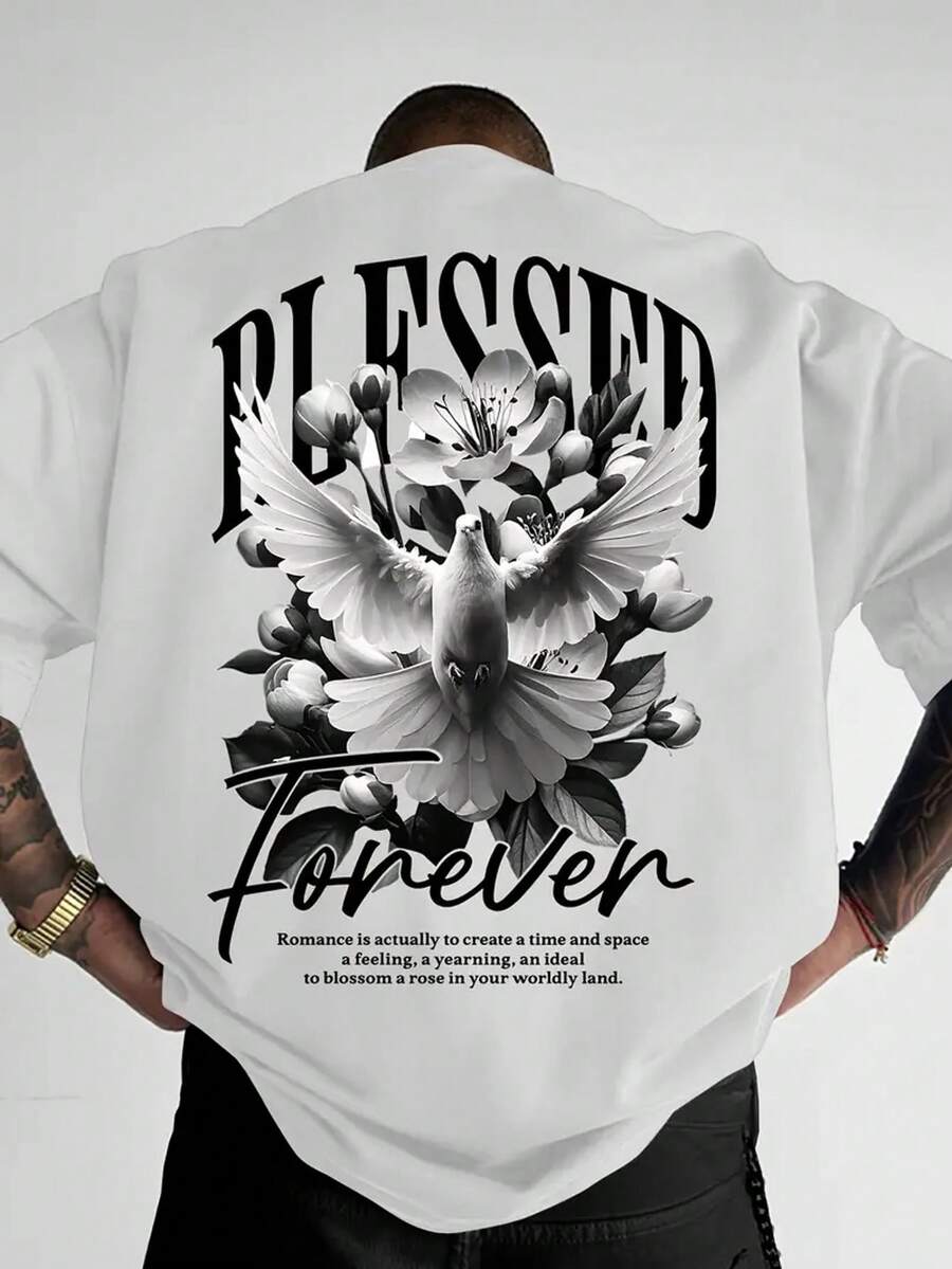 Men's Casual Versatile Simple Graphic Print Short Sleeve T-Shirt