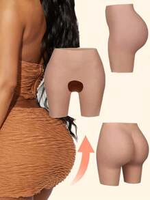 1pc Silicone Peach Butt, Fake Buttocks Silicone Crotchless Pants, Comfortable For Daily Wear, Obvious Enhancing Effect, Hip & Waist Shaping Device.