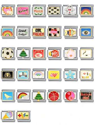 1 pieza Accesorio de joyería de acero inoxidable para hacer brazaletes de pareja con diseño de cruz con forma de corazón y números en inglés de 9mm de ancho, accesorio elegante para el Día de San Valentín 2025