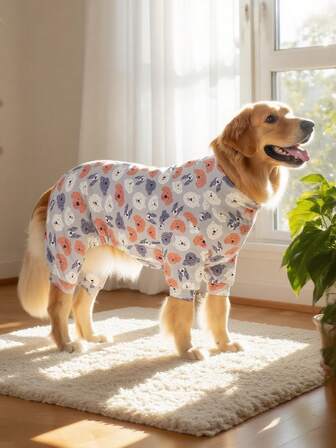 Dog Pajama, Dog Recovery Suit, Dog Costume, Dog Jumpers, Dog StuffUltra, Dog Outfits, Dog Clothes, Dog Accessories, Puppy Pajama, Puppy Clothes, Puppy Accessories, Puppy Outfits, PJ For Small Medium And Large Dog Breeds, Soft And Stretchable, All Over Print-Grey Cute Dog Pattern, S-6XL