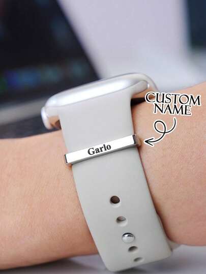 1pc Customized Watch Band Pendant With Name, Personalized Watch Band Name Tag Charm, Customized Watch Accessory, Personalized Smart Watch Charm, Band Tag Charm, Band Accessory, Gold/Silver/Rose Gold Name Tag, Customized Watch Band Charm - Accessory - Gift For Her/Him, Birthday Gift, Anniversary Gift, Valentine's Day Gift, Father's Day Gift, Mother's Day Gift, Gift For Him/Her, Christmas Accessory