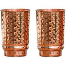 EstiloHealthGoodsIn - Juego De 2 Vasos De Cobre Puro Martillado (99,74%) |   Taza De Cobre De Viajero Para Servir Agua |   Para Beneficios De Salud AyurvéDicos (11,8 Onzas LíQuidas Estadounidenses)VersióN Mejorada - 1 - Ver 9
