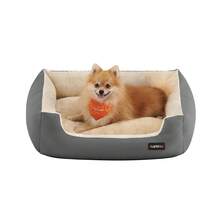 Feandrea Pet Bed & Crate Mat - 灰色和米色 - 查看 6