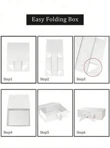 1pc Foldable Magnetic Closure Gift Box,Solid Color Foldable Gift Box,Wedding Party Ribbon Gift Box, White, Pink, Black Packaging Box, Wedding Souvenir Gift Box, Flip Ribbon Gift Box, Halloween, Thanksgiving, Christmas Gift Box, Suitable For Birthday Parties, Holiday Party Gift Box, Wedding Gift Storage Box ﻿,Christmas