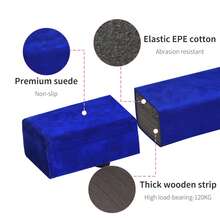 HOMCOM 2.1M 7FT Gymnastics Folding Balance Beam Home Gym Training Exercise Sports - Blue - Blue - View 3