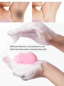 6/3/1 Vitamin C & Collagen Deep Cleansing Soap - Whitening Soap, Spot Fading Soap, Heart-Shaped Soap, Bath Soap, Pink Soap, Skincare, Facial Cleanser, Body Wash, Spot Removing & Brightening Soap, Suitable For Face, Bath And Cleaning, Handmade Soap, Rich Lather, Deep Cleansing And Moisturizing, Essential Oil Handmade Soap, Soap Net - Multicolor - View 4