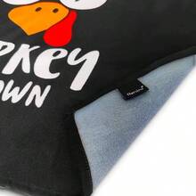 Cotton Linen Aprons With Pockets For Baking Funny Printed Aprons For BBQ Parties Remimi Christmas Apron Set 2 Pack Waterproof Kitchen Chef Thanksgiving Aprons Insulated Aprons For Hot Food Handling - 火雞黑 - 查看 3