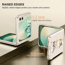 1pcs Cute Cartoon Cat Pattern Flip Phone Case Compatible With Samsung Galaxy Z Flip6 7 5 4 3 Ultra Thin Clear Protective Cover Compatible With Motorola Razr 40 50 60/40 50 60 Ultra Razr 60 Pro - DKZDPK透明貓 - 查看 3