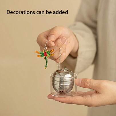 1PCS Stainless Steel Tea Maker - Reusable And Durable Mesh Filter With Chain For Filtering Tea Leaves, Soup Balls, And Spices - An Easy-To-Use Kitchen Necessity Suitable For Tea Enthusiasts And Tea Accessories