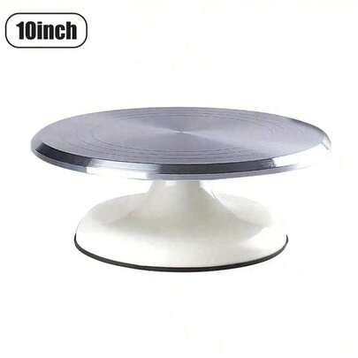 10 Inch Aluminum Alloy Cake Turntable For Home Baking, Rotating Icing Decorating Stand, Smooth Silent Precision Bearing