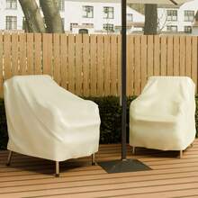 Outdoor Furniture Covers Waterproof Chair Covers,Patio Furniture Covers Waterproof, Basics Outdoor Patio Chair Cover Waterproof, Anti-UV Outdoor Chair Covers, Durable Outdoor Furniture Cover, Set Of 2, Khaki, 33"L * 34"W * 31"H