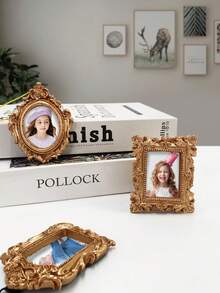 Resin Mini Photo Frame Wall Hanging Decor Accessories, DIY Photo Display Frame For Living Room, Wedding, Party, Holiday, Gift, With Hanging Rope And Backing Board