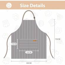 Cotton Linen Aprons With Pockets For Baking Funny Printed Aprons For BBQ Parties 2 Pack Kitchen Aprons Apron For Cooking With 2 Pockets Unisex Adjustable Neck Strap Chef Aprons For Men Women Insulated Aprons For Hot Food Handling - Đen và nâu - Xem 2