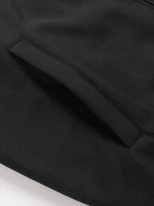 Áo khoác bomber nam cỡ lớn, lót ấm, áo khoác phi công mùa đông, áo khoác gió mùa thu thường ngày có khóa kéo, màu đen. - màu đen - Xem 10