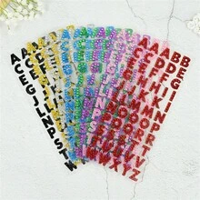 Nhãn dán chữ cái pha lê lấp lánh tự làm thiết kế tên thủ công vật dụng làm sổ lưu niệm trang trí điện thoại máy tính - Nhãn dán tự dính từ tiếng Anh A-Z - Nhiều màu - Xem 5