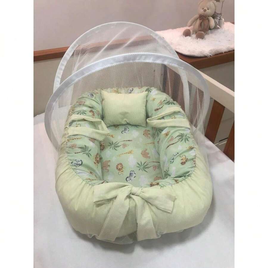 Nest With Mosquito Net For Boy And Girl, Assorted Prints - GREEN - View 1