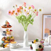 1 pieza Ramo de flores de amapola de maíz artificial con toque realista y tallo largo con pelusa, hecho de plástico. Para bodas, propuestas, primavera, cumpleaños, fiestas, decoraciones diarias y arreglos florales para el hogar. Puede servir como regalo para el Día de San Valentín y el Día de la Madre, y también puede usarse como centro de mesa. Decoración de graduación. Rosa.