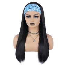 bling hair Perruques bandeau, perruques lisses en cheveux humains pour femmes, perruques sans colle, densité 180 %, sans dentelle, perruques brésiliennes en cheveux humains, couleur naturelle - Noir - Voir 11
