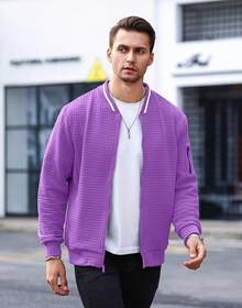 Mens Casual Lightweight CoatChristmas MQ4K - 皇家紫 - 查看 2