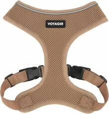 Aerolite - Arnés de malla para perro con cobertura de pecho ligera, suave, transpirable, costuras reflectantes y correas ajustables para caminar, correr, entrenar, resistente y duradero, color rojo, - Estilo 220 (Beige) - Ver 13