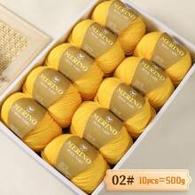 500g 精细 212 美利奴羊毛和羊驼毛线，手工编织 DIY 材料，适用于男女秋冬季毛衣、围巾、帽子和保暖服装。1 个大包装，10 个球/包 - 彩色 - 查看 32