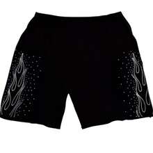 Kit Bermuda e camiseta Lof1 Brilhante estrelas  Verão    Ajuste Regular    Cordão  Bolso  Strass - Preto - Visão 3