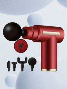 Pistola de masaje muscular portátil para masaje corporal, con pantalla táctil LED, ajuste de velocidad, recargable y 4 cabezales de masaje intercambiables - Fascia Gun - Asiento muscular - Instrumento de percusión eléctrico multiusos de grado fisioterapéutico profesional para hombros, cuello, cintura y espalda, regalos únicos y geniales para hombres, mujeres y regalos para ella