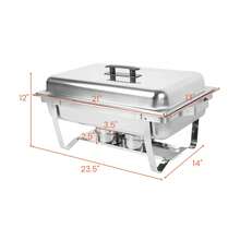 Chafing Dish Buffet Set 2 Pack: 5QT Stainless Steel Chafing Dishes With Stainless Lid & Lid Holder, Quadrate Food Warmers For Parties, Events, Wedding-White - 1/3 2 gói - Xem 11