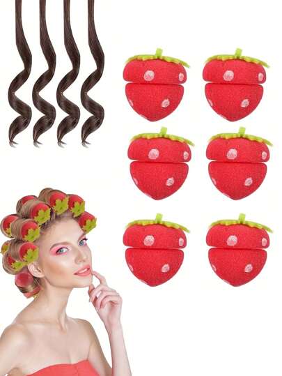 6 pièces Bigoudis en mousse DIY - Bigoudis sans chaleur en forme de fraise, matériau en éponge douce, set de bigoudis mous, convient à la plupart des coiffures, outils de coiffure essentiels - bigoudis, brosse à cheveux bouclés, bigoudis, produits pour cheveux bouclés, bigoudis, bigoudis pour boucler les cheveux, outils pour cheveux bouclés, bigoudis, bigoudis, produits pour cheveux bouclés, bigoudis, cheveux bouclés, bigoudis, bigoudis, produits pour cheveux bouclés, bigoudis, cheveux bouclés, bigoudis, diffuseur de boucles, cheveux, voyage, produits capillaires, outils capillaires, accessoires capillaires, barbier, équipement de coiffure