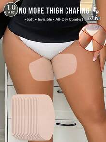 2/5Pairs Disposable Non-Woven Thigh Chafing Pads For Plus Size, Anti-Chafing Thigh Protectors, Soft & Breathable No-Chafe Strips, Sweatproof & Invisible For Women & Men, Ultra-Thin Thigh Guards For Summer, Outdoor, Travel, Running, Hiking, Gym, And Daily Wear, Lightweight & Comfortable Thigh Anti-Friction Stickers, Skin-Friendly And Easy To Apply, Ideal For Skirts, Shorts, And Dresses - Multicolor - View 13