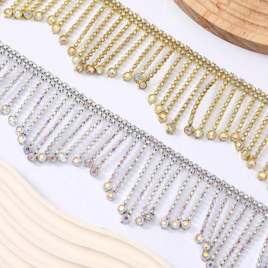Dây tua rua 6cm (1 Yards) dùng trang trí trang sức, phụ kiện trang sức, dây tua rua đính đá, kim cương, sequin, trang trí quần áo, mặt dây chuyền, phụ kiện trang sức. - nhiều màu - Xem 1