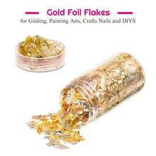 食用金箔，金箔蛋糕装饰，金箔片，适用于烹饪、烘焙、巧克力装饰、美甲、工艺品、化妆品等。 - 彩色 - 查看 2