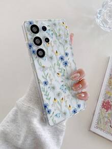 1pc Minimalist & Fresh Striped Floral Pattern Shockproof, Scratch-Resistant, Fingerprint-Proof Transparent TPU Soft Phone Case With Camera Lens Protection, Compatible With Samsung, Nothing, Compatible With Pixel, Compatible With INFINIX, Compatible With Redmi,International Version, Not The Domestic Version - Multicolor - View 6