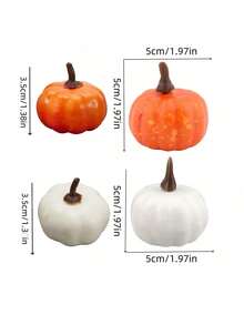10/4pcs/Halloween Autumn Decoration Pumpkin Props Black White Yellow Pink Multicolor Selection Simulated Pumpkin Decoration Is Suitable For Courtyard Indoor Table Decoration Halloween Autumn Festival Decoration Supplies Home Decor Halloween Decor Room Decor - Yellow - View 4
