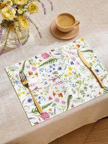 1 pieza Corredor de mesa de cocina con patrón floral mesa poliéster para casa - Multicolor - Ver 2