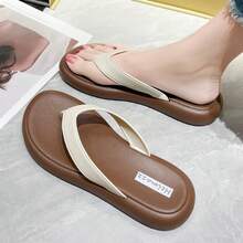 New Flip-Flops Women Wear Fashion Online Celebrity Beach Shoes Indoor Non-Slip Soft-Soled Bag Sandals And Slippers. - Beige - View 3