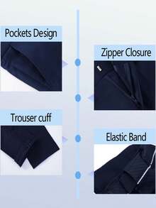 4pcs Men Suit Tuxedo Vest Pants Shirt Lapel Collar Flap Pocket One Button For Wedding Banquet Business Dinner Men Commuting Elegant Attire - 藏蓝色 - 查看 5