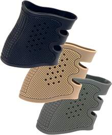 3 paquete grip funda pistola antideslizante empuñadura, juego de 3 fundas grip para pistola, antideslizantes, mejora el agarre - Negro+Arena+Verde - Ver 8