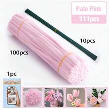 30厘米绿色花茎铁丝+视频教程，60色雪尼尔绒条，适合万圣节、返校季，30厘米彩色绒条手工材料，雪尼尔绒条，毛绒金属丝扎带，价格实惠，品质优良 - 彩色 - 查看 71