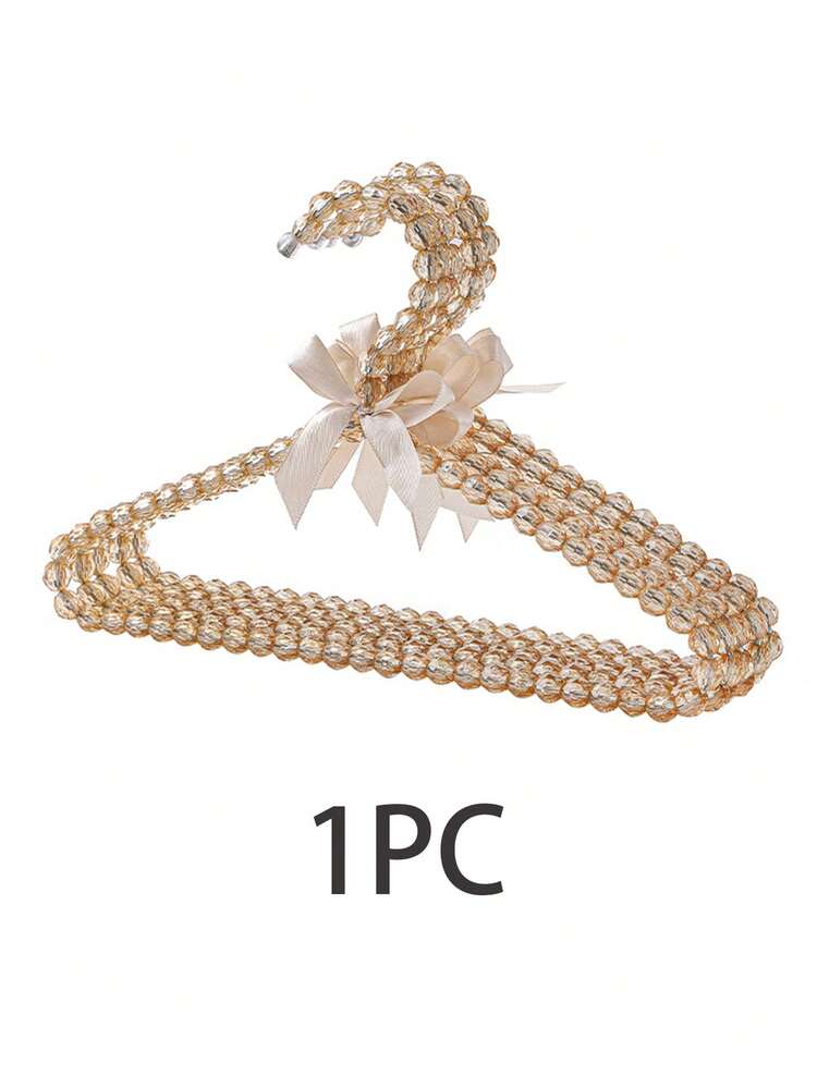 1pc/10pcs Bowknot & Diamond Pearl Clothes Hangers, High-End Exquisite Storage Hangers, Wardrobe Display Hangers, Diamond Pearl Plastic Non-Slip Seamless Clothes Hangers, Fairy Cute Beaded Drying Rack, Ladies Dress Garment Hanger - Multicolor - View 14