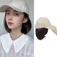 女士棒球帽假发，18 英寸和 26 英寸长直发，合成假发耐热纤维，适合休闲服装和头饰 | 时尚假发帽 | 可调节帽檐帽